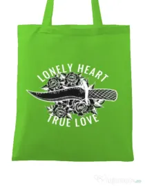 Sacosa din panza Lonely heart Verde mar