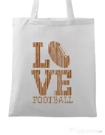 Sacosa din panza Love football Alb