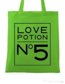 Sacosa din panza Love potion Verde mar