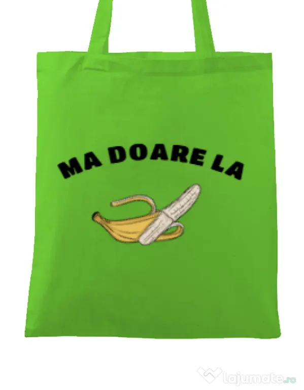 Sacosa din panza Ma doare Verde mar