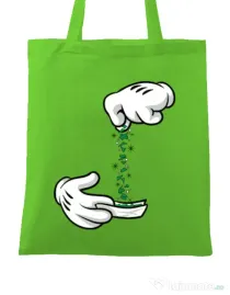 Sacosa din panza Magic sparkles Verde mar