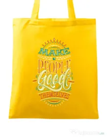 Sacosa din panza Make people feel good Galben
