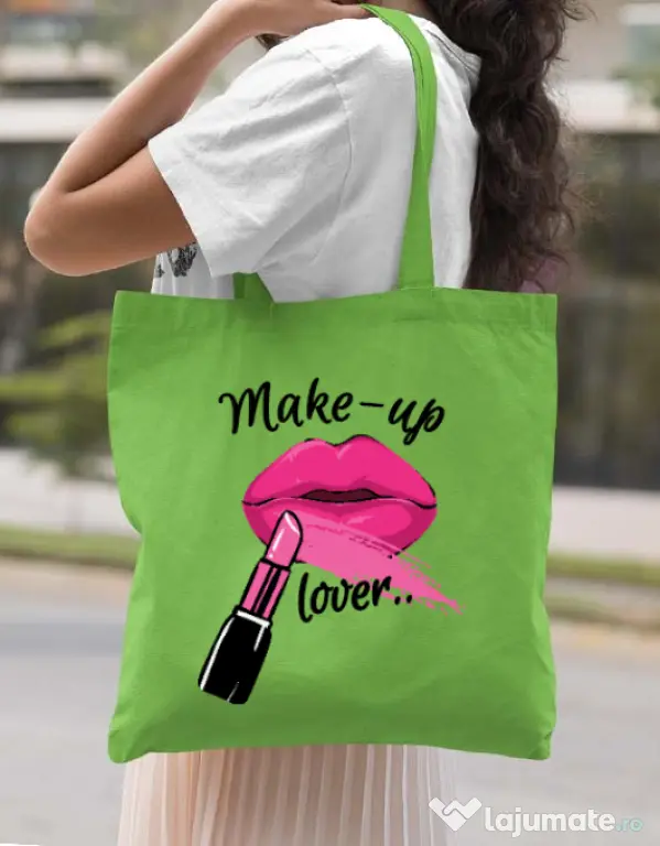 Sacosa din panza Make up lover Verde mar