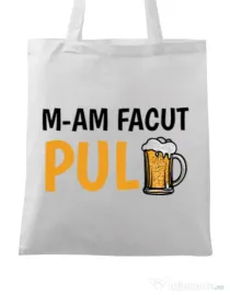 Sacosa din panza M-am facut pulbere Alb