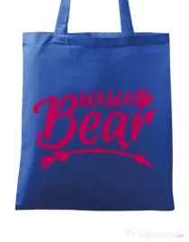Sacosa din panza Mama bear Albastru regal