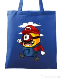 Sacosa din panza Mario minion Albastru regal