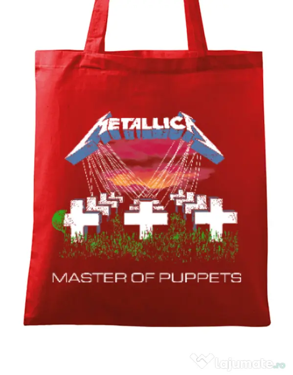 Sacosa din panza Master of puppets Rosu