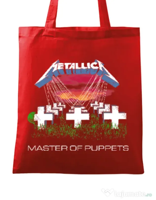 Sacosa din panza Master of puppets Rosu