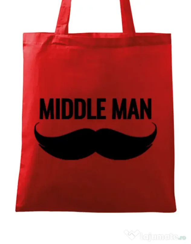 Sacosa din panza Middle man Rosu