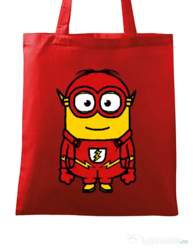 Sacosa din panza Minion flash Rosu