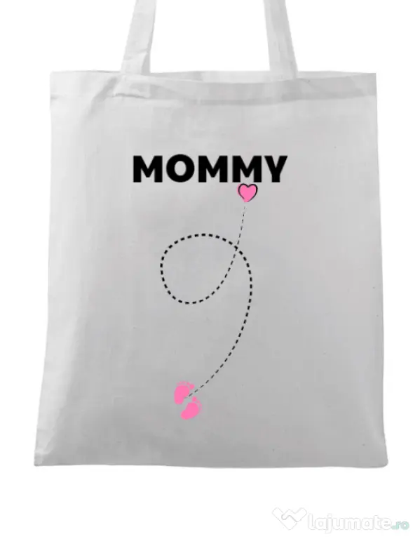 Sacosa din panza Mommy Alb