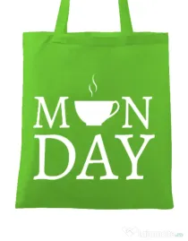 Sacosa din panza Monday coffee Verde mar