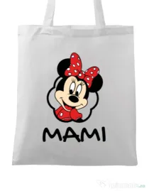 Sacosa din panza Mouse mommy Alb