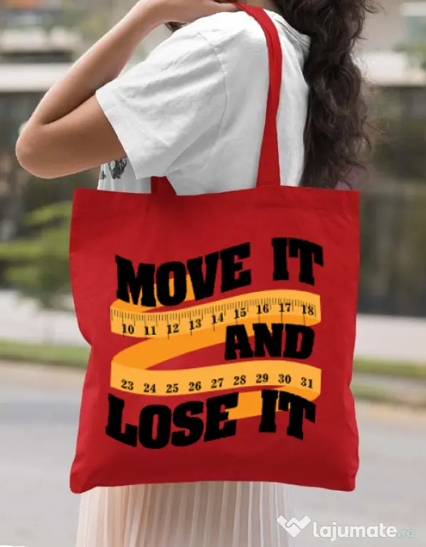 Sacosa din panza Move it and lose it Rosu