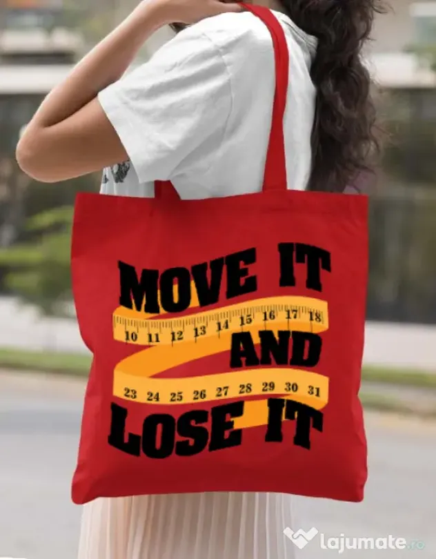 Sacosa din panza Move it and lose it Rosu