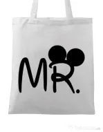 Sacosa din panza Mr Mickey Alb