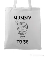 Sacosa din panza Mummy to be boy Alb