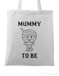 Sacosa din panza Mummy to be boy Alb