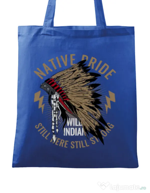 Sacosa din panza Native pride Albastru regal