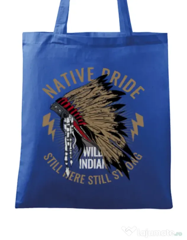 Sacosa din panza Native pride Albastru regal