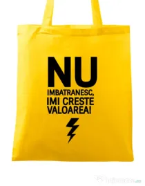 Sacosa din panza Nu imbatranesc Galben