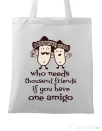 Sacosa din panza One amigo Alb
