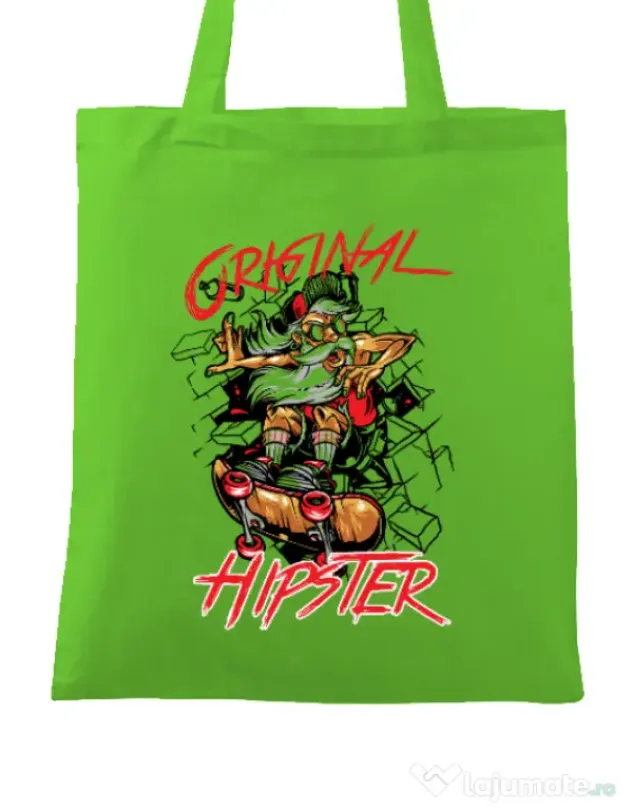 Sacosa din panza Original hipster Verde mar