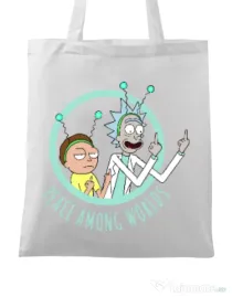 Sacosa din panza Peace among worlds Alb