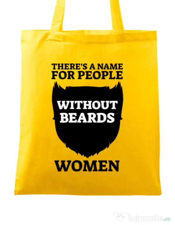 Sacosa din panza People without beards Galben