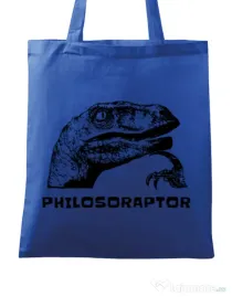 Sacosa din panza Philosoraptor Albastru regal