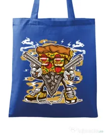 Sacosa din panza Pizza Gangster Albastru regal