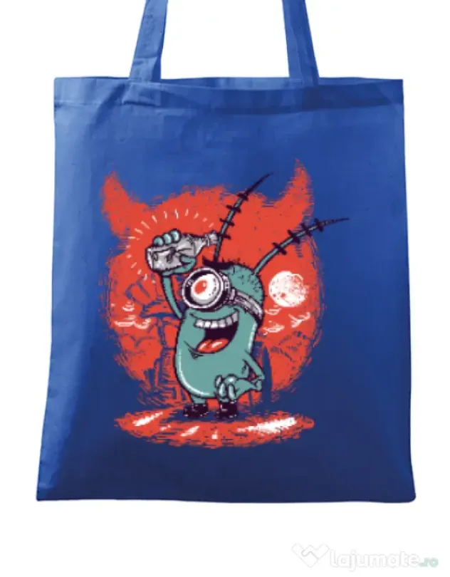 Sacosa din panza Plankton Albastru regal