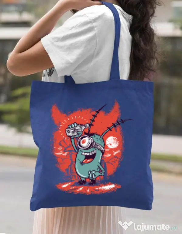 Sacosa din panza Plankton Albastru regal