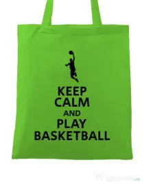 Sacosa din panza Play basketball Verde mar