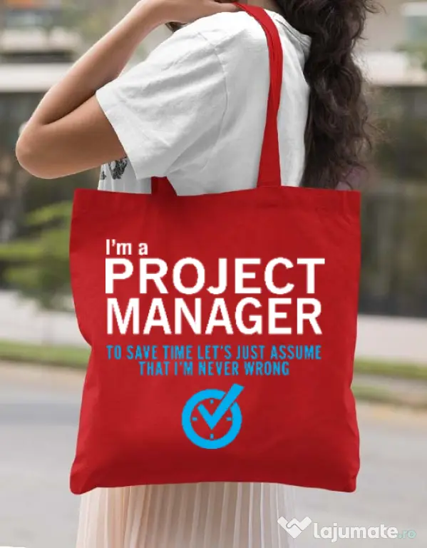 Sacosa din panza Project manager Rosu