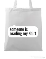 Sacosa din panza Reading my shirt Alb
