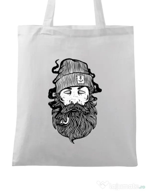 Sacosa din panza Sailor Man Alb