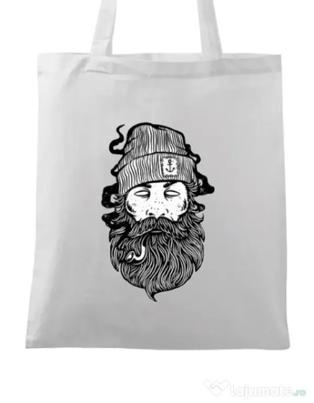 Sacosa din panza Sailor Man Alb