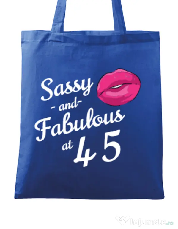 Sacosa din panza Sassy and fabulous Albastru regal