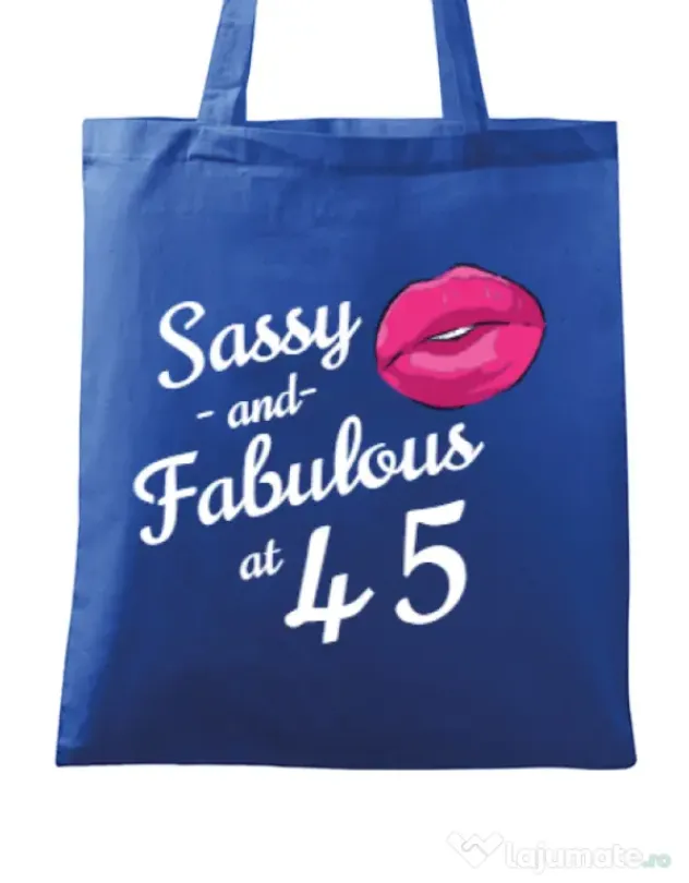 Sacosa din panza Sassy and fabulous Albastru regal