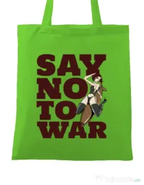 Sacosa din panza Say no to war Verde mar