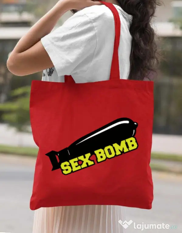 Sacosa din panza Sex bomb Rosu