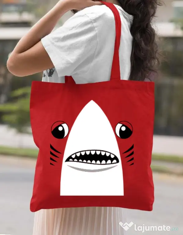 Sacosa din panza Shark suit Rosu