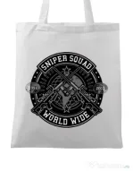 Sacosa din panza Sniper Squad Alb