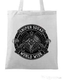 Sacosa din panza Sniper Squad Alb