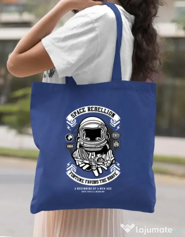 Sacosa din panza Space Rebellion Albastru regal
