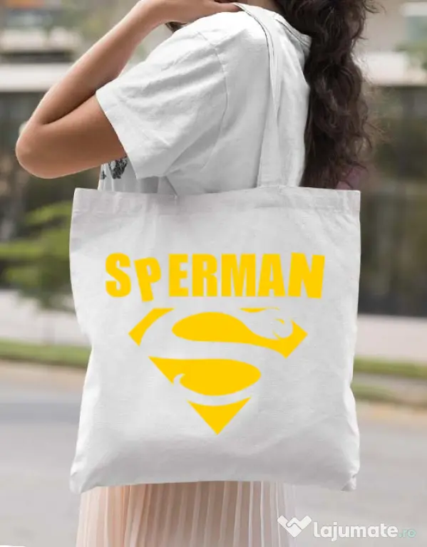 Sacosa din panza Sperman Alb