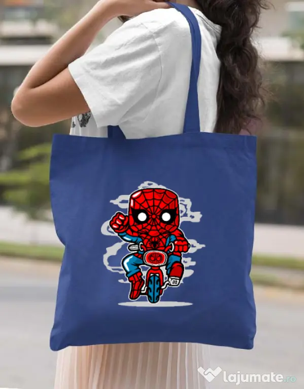 Sacosa din panza Spidey Minibike Albastru regal