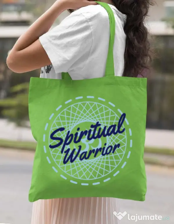 Sacosa din panza Spiritual warrior Verde mar