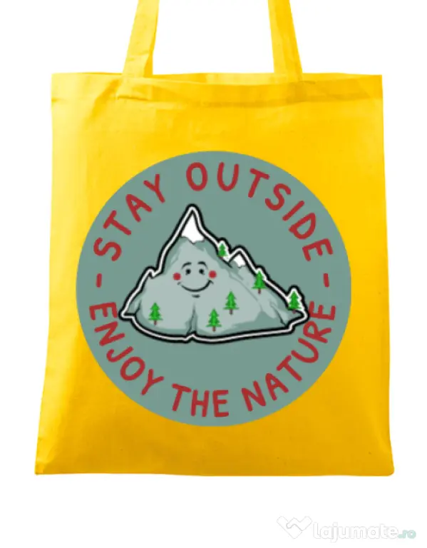 Sacosa din panza Stay outside Galben
